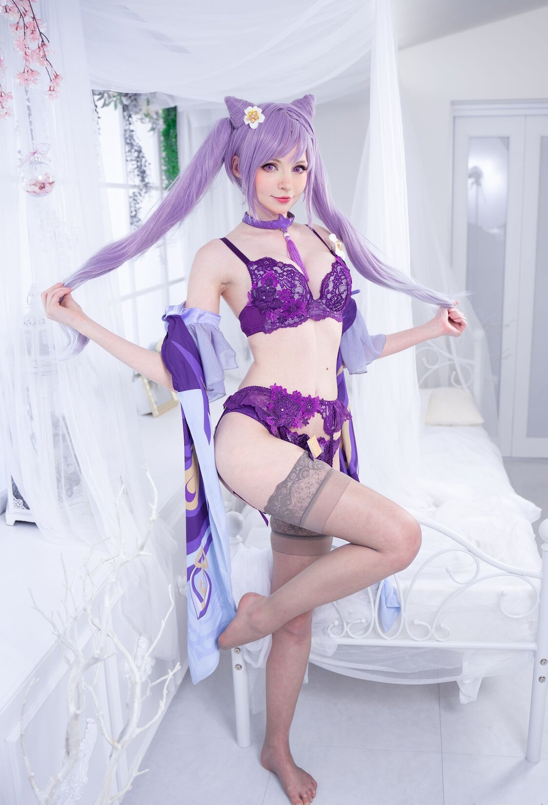 [Ůcosplay] Peach milky – Keqing Genshin Impact/114P